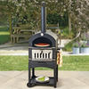 F04 Black Garden Charcoal Portable BBQ Smoker Bread Oven Chimney Outdoor Grill wood Pizza Oven