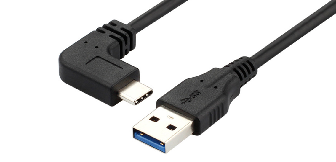 USB 3.1 A to Right Angle C Gen 2 Cable