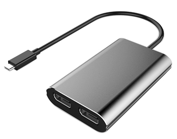 USB Type C Thunderbolt 3 to Double Displayport Adapter