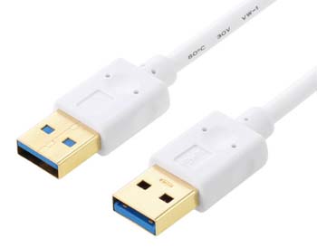 USB 3.0 Type A Male to Male White Cable