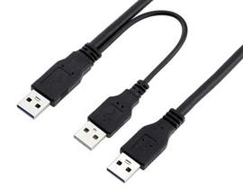 USB 3.0 and 2.0 A Male to A Male Y Cable
