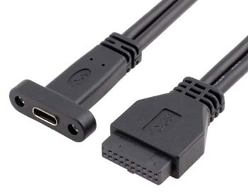 20 PIN to USB C PCI Baffle Cable, USB 3.0 20 PIN to USB C PCI Baffle Cable