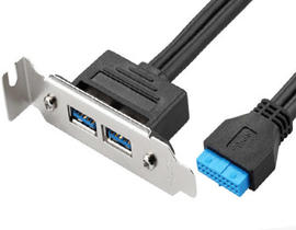 20 PIN to USB Female PCI Baffle Cable