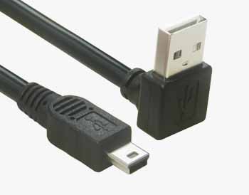 Kątowy USB 2.0 typu A do Mini B 5Pin