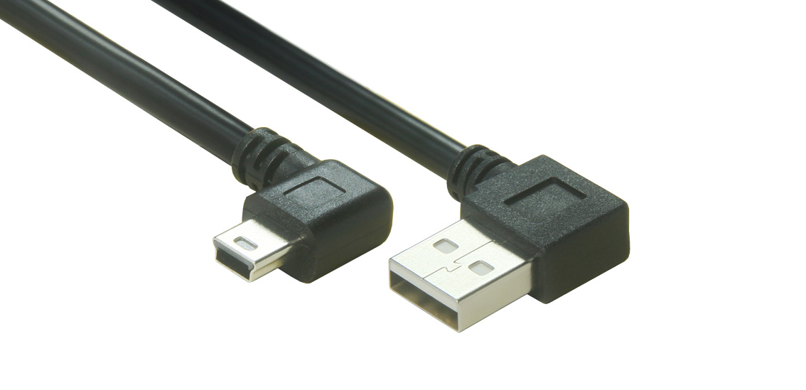 Right Angle A to Mini B Cable