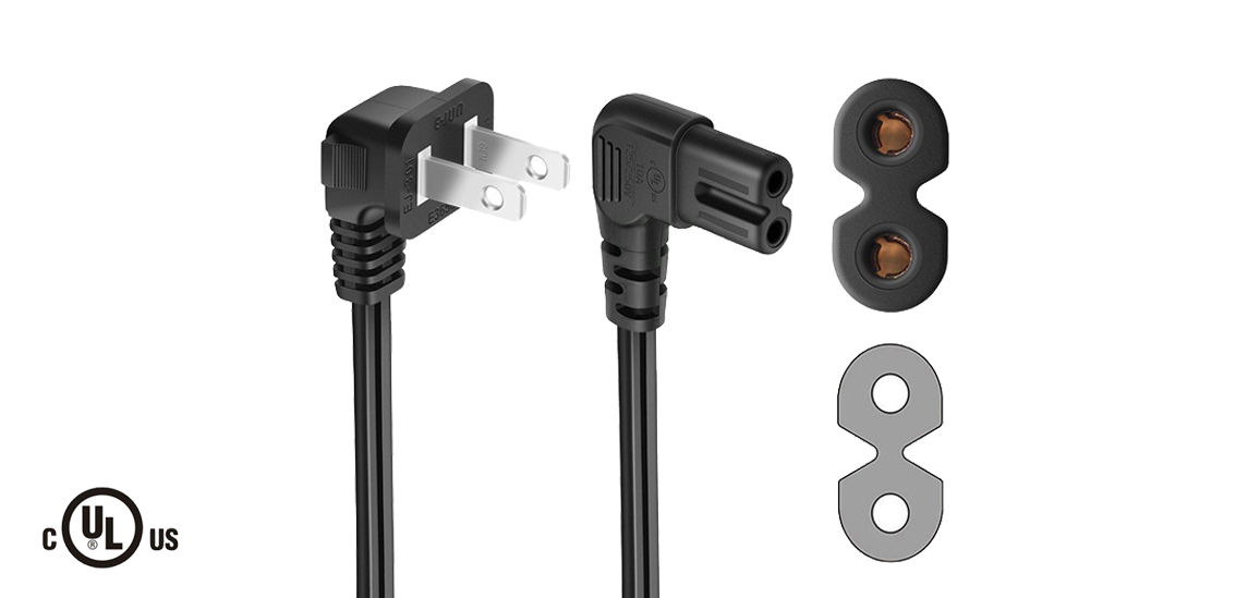 UL&CSA Approved America/Canada Right Angle IEC C7 Power Cord