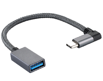 Right Angle USB 3.1 Type C Aluminum Shell Nylon Braid OTG Cable