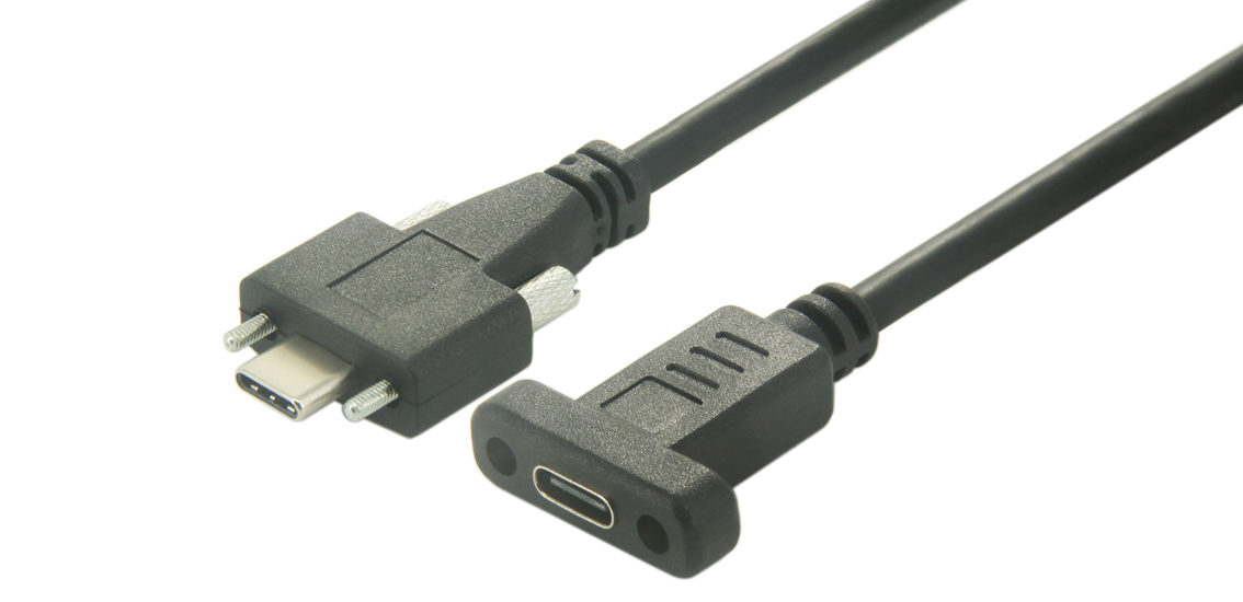USB C Extension Cable With Screws Lock
