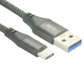 USB 3.1 A to C Nylon Braid Charging and Date Sync Cable