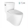 Water sense ceramic one piece elongated toilet with skirted trapway
