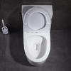 Water sense ceramic one piece elongated toilet with skirted trapway