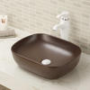 Vitreous china counter top bathroom sink without overflow