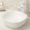 Vitreous china bathroom vessel sink without overflow