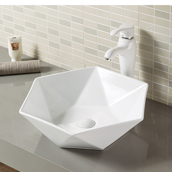 Diamond shape lavatory wash basin