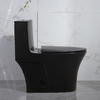 One piece porcelain water closet matte black toilet