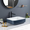 Smooth Surface Blue Porcelain Bathroom Sink Standard 1.75
