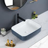 Smooth Surface Blue Porcelain Bathroom Sink Standard 1.75