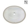 Vitreous china undermount trough bathroom sink with overflow