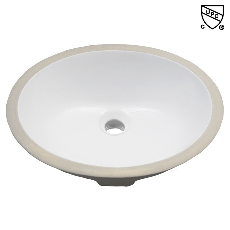 Porcelain Undercounter Bowl Shaped Bathroom Sink