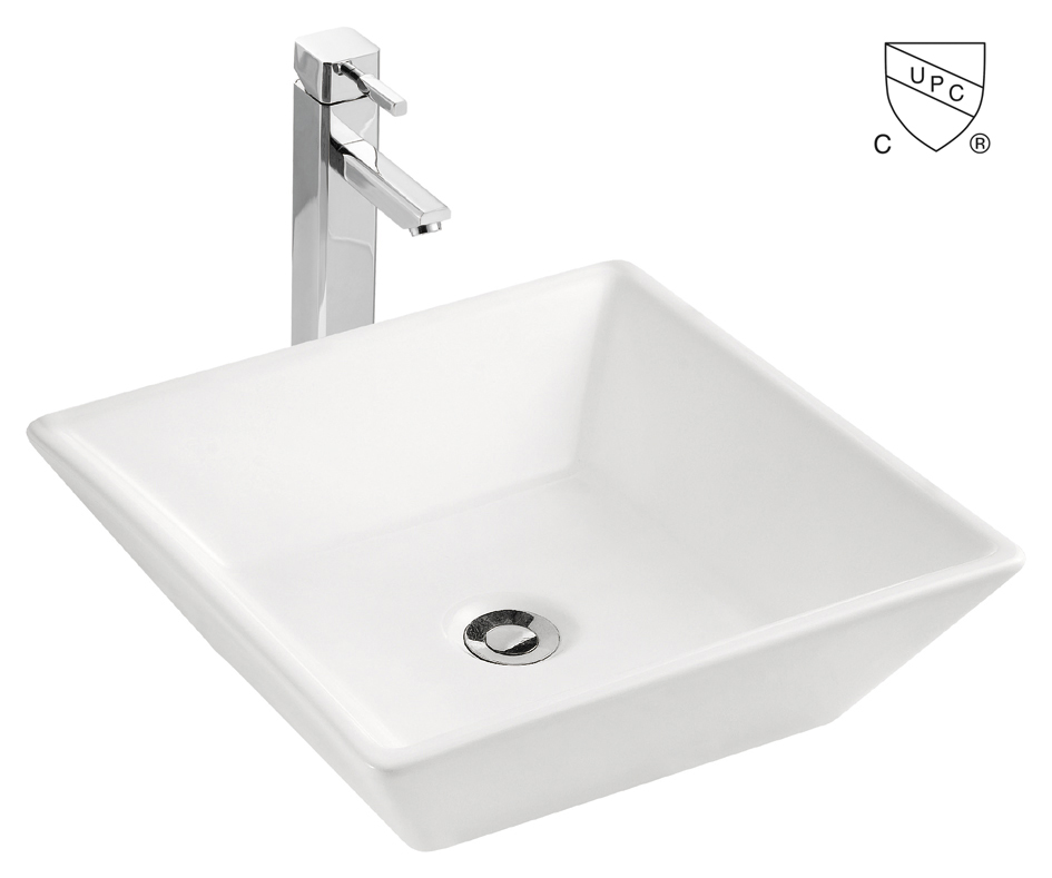 Wash basin on top of counter sink bowl square bathroom sinks