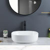 Impact Resistant Materials Ceramic Counter Top Basin With Beautiful Showpiece