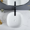 Impact Resistant Materials Ceramic Counter Top Basin With Beautiful Showpiece