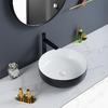 Ceramic Material Black And White Wash Basin With Clean And Smooth Contour Lines