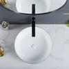 Luxury Design Round Ceramic Bathroom Grey Vessel Sink With Matte Glazed Surface