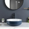 Prevents From Discoloration And Fading Blue And White Vessel Sink