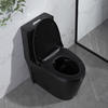 Matte Modern Black Toilet Comfort Size One Piece with Top Flush Button