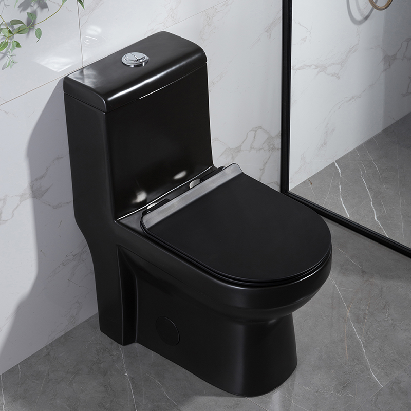 S-Trap power flushing porcelain wc black toilet bowl for Hotel Villa Apartment