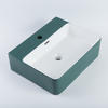 Delicate And Rugged Ceramic Sink Glaze Glossy Green Wash Basin