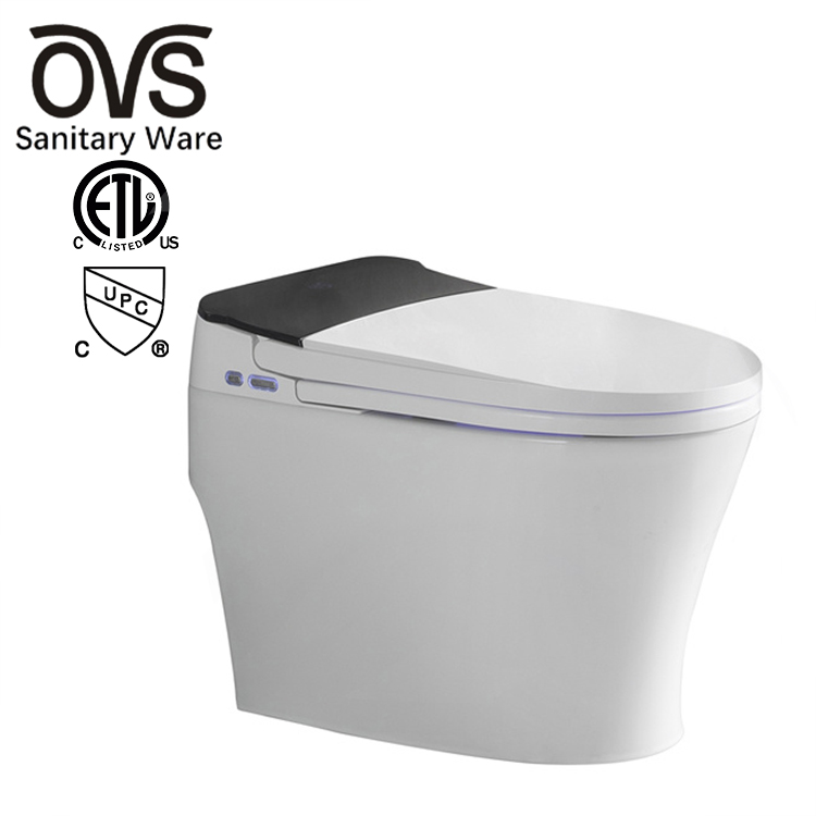 Bathroom Automatic Flush Ceramic Floor One Piece Intelligent Smart Toilet Bowl