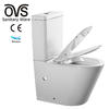 Ceramic Washdown Open Rimless Highly Efficient Dual-Flush Two Piece Toilet Bowl