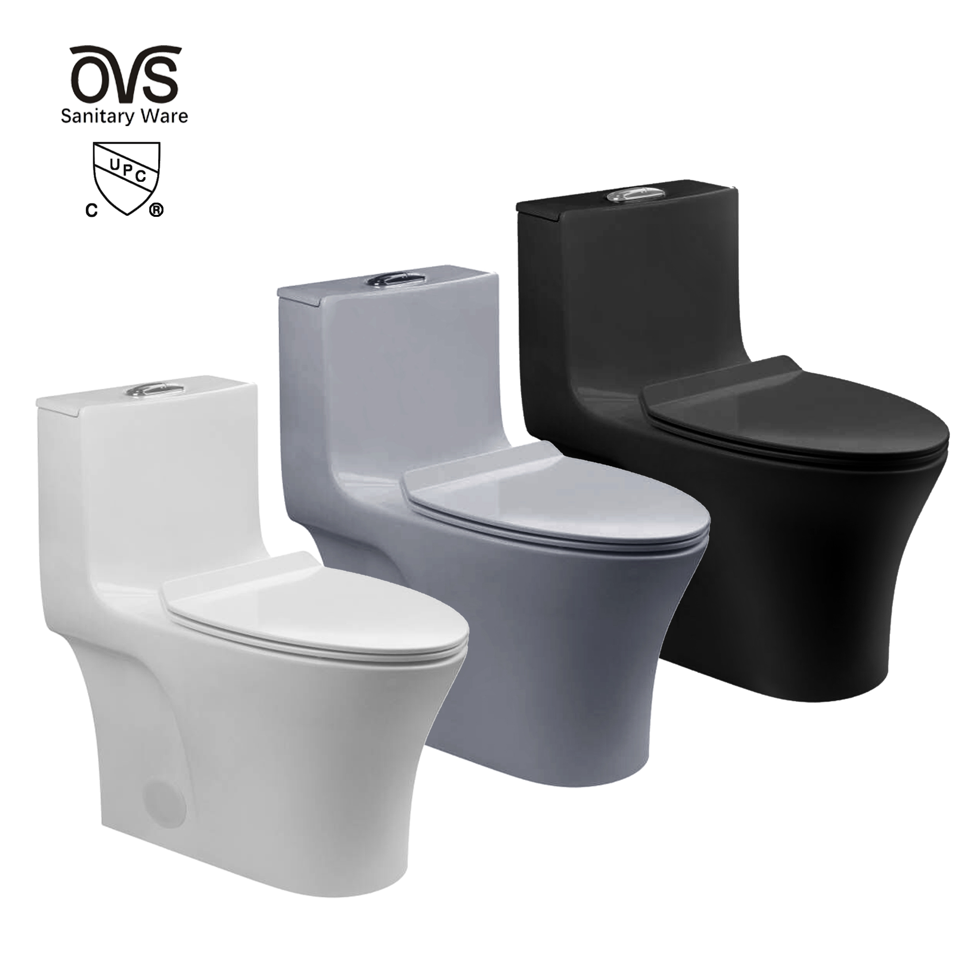 Water Closet Ceramic Commode Toilet Bowl Wc Gray Black Color One Piece Toilet