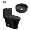 Black Color Basins Water Closet One Piece Toilets Sink Bathroom Wc Toilet Set