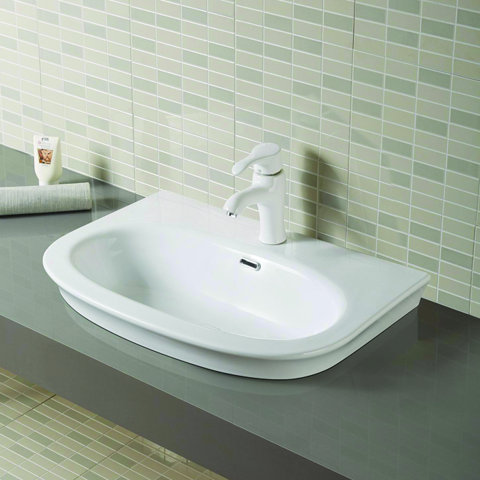 Ceramic Bathroom Bracket Sink With Overflow Hand Wash Basin