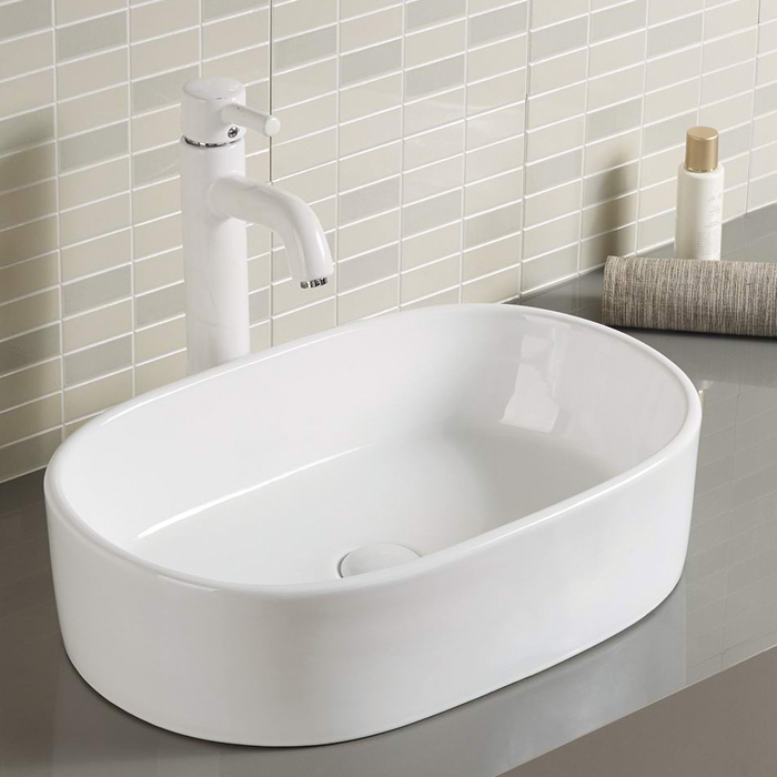 oval shape hand wash basin countertop white bathroom sink