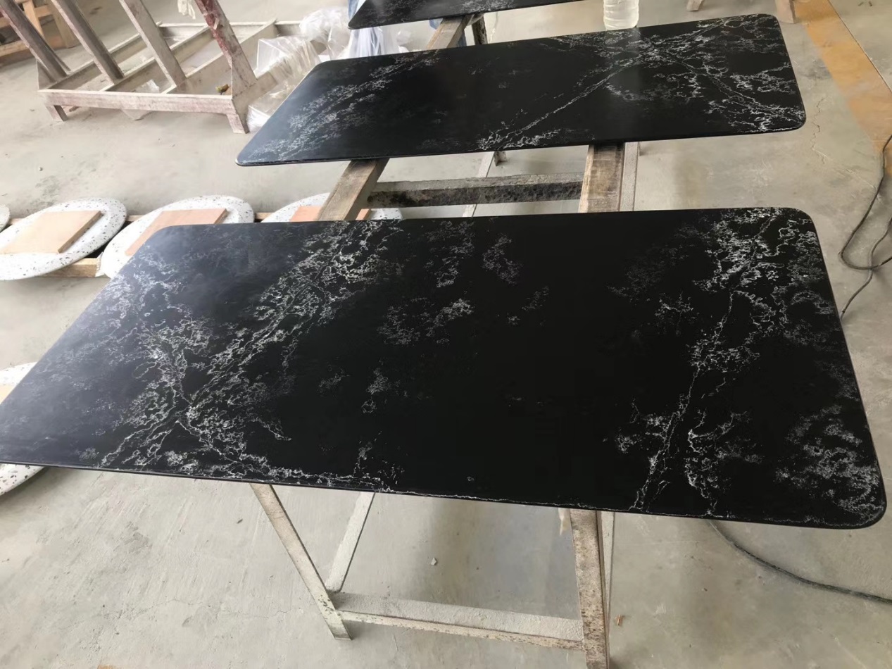 Wayon quartz tabletop from a project of a brand store. 