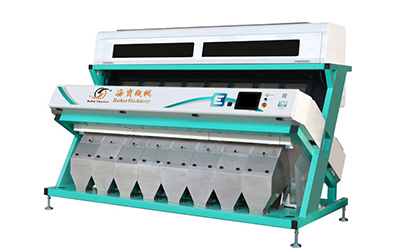 How does the color sorter achieve rapid screening?