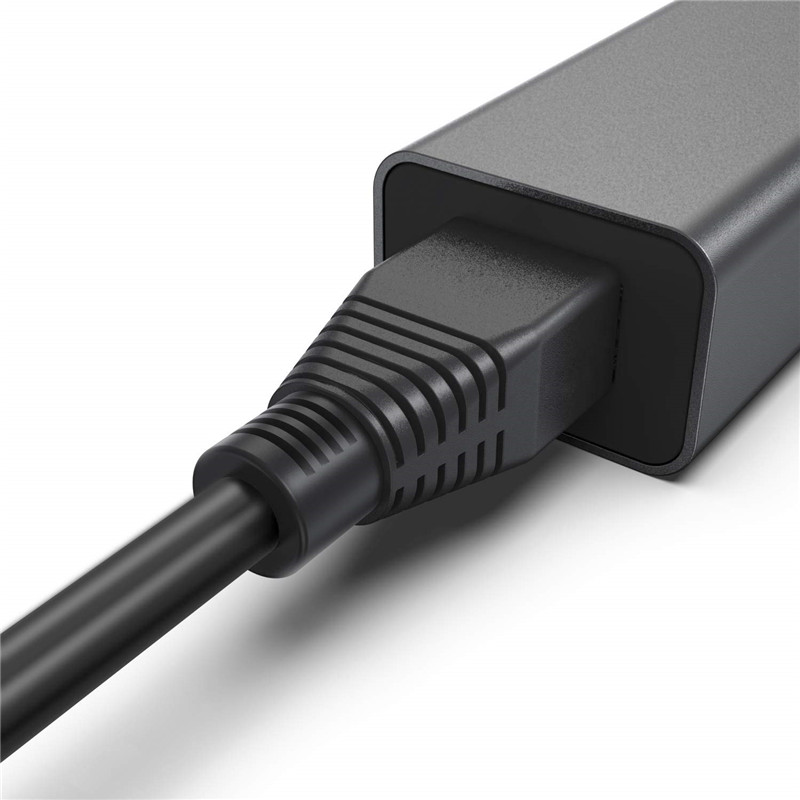 USB C To 3 USB+Ethernet-Space Gray