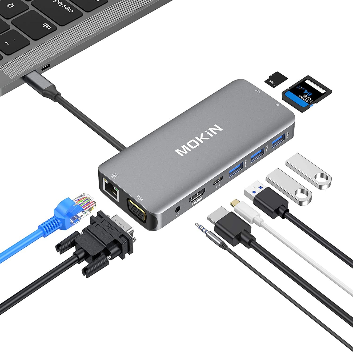 USB C Hub Multiport Adapter - 10 in 1