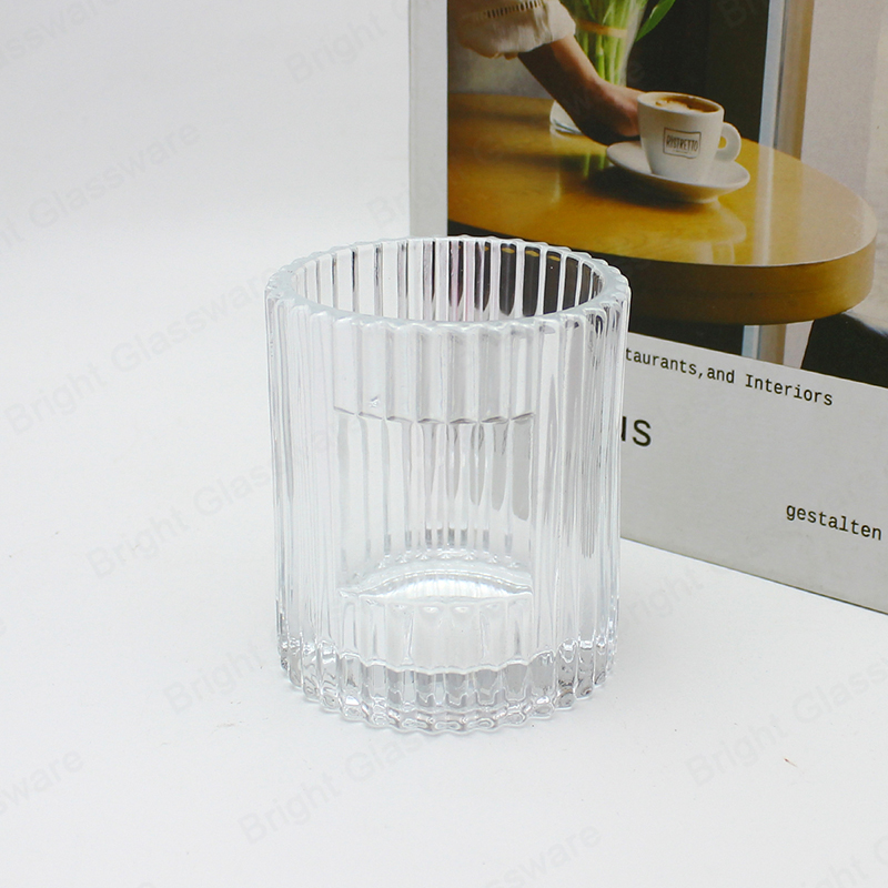 200ML空浮雕透明玻璃蜡烛罐，用于制作蜡烛