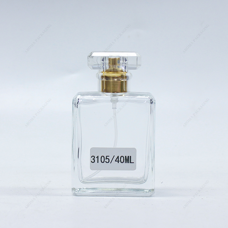 Frasco de perfume de vidrio de 40 ml con tapa