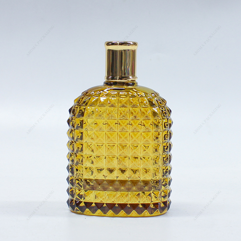 Flacon de parfum en verre de forme personnalisée avec couvercle