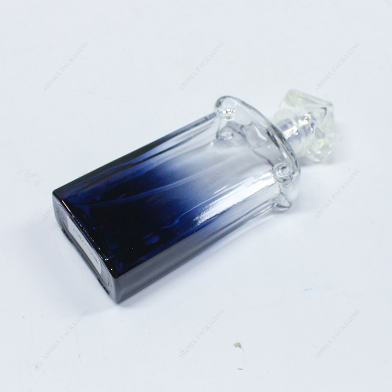 Couleur dégradée bleue Flacon de parfum en verre avec couvercle