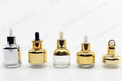 Luxury design electroplating color 30ml glass bottles and jars wholesale 