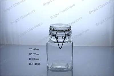 Clear seal ring air tight glass jars canister sets unique honey jars 