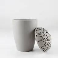 Modern Round Shape Candle Holders Cement candle Jar With Cement Lid Luxury Concrete Candle Jars Vido