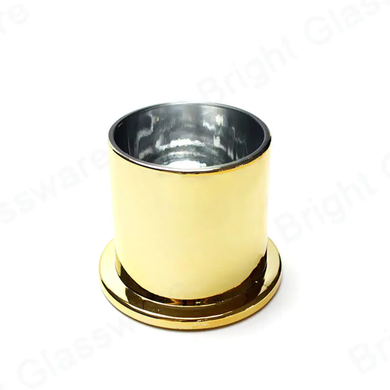 批发定制镀金蜡烛玻璃罐圆顶盖